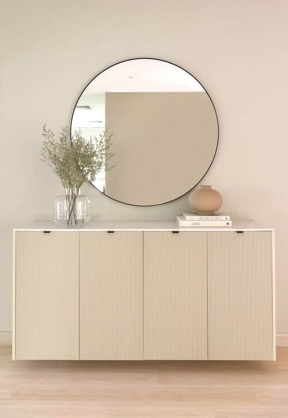 Chloris Round Mirror Black