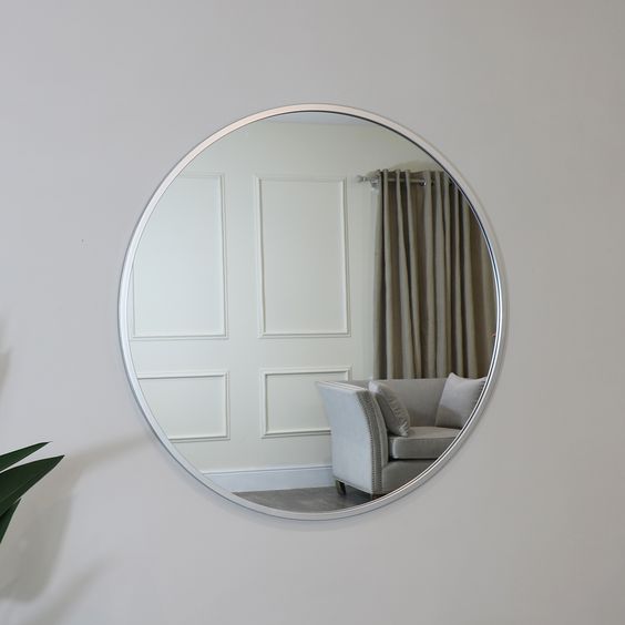 Elena XL Round Mirror Silver