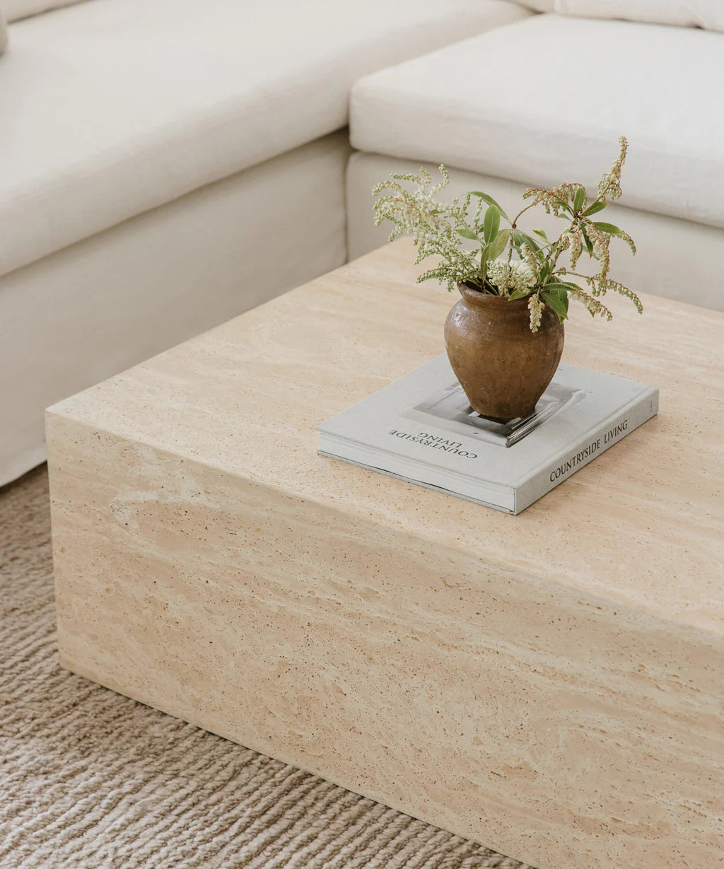 Callie Travertine Coffee Table