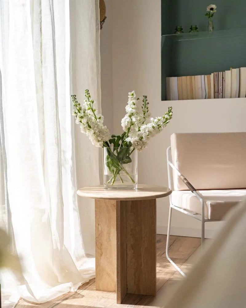 Cimon Travertine Side Table