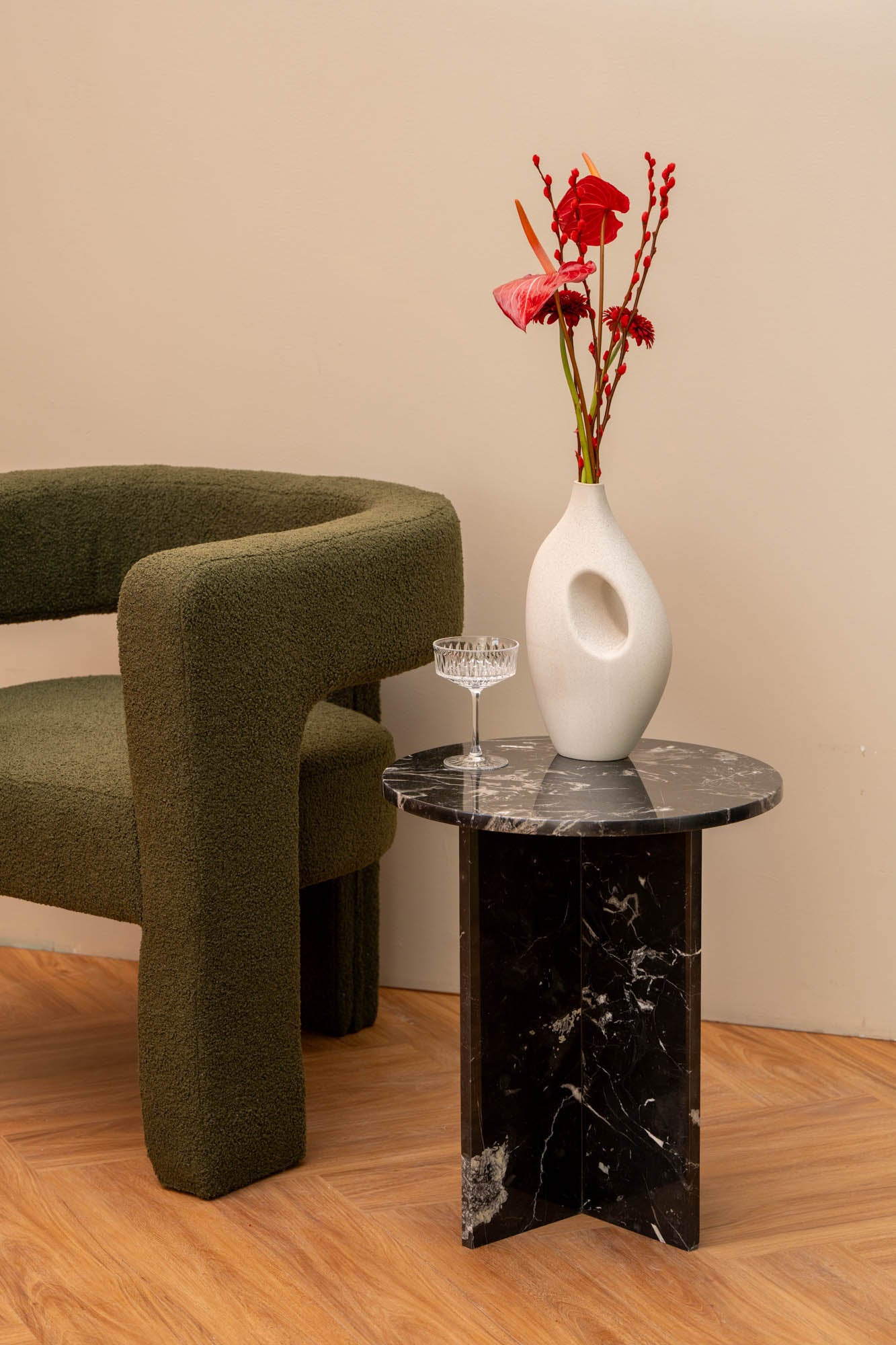 Nyx Black Marble Side Table