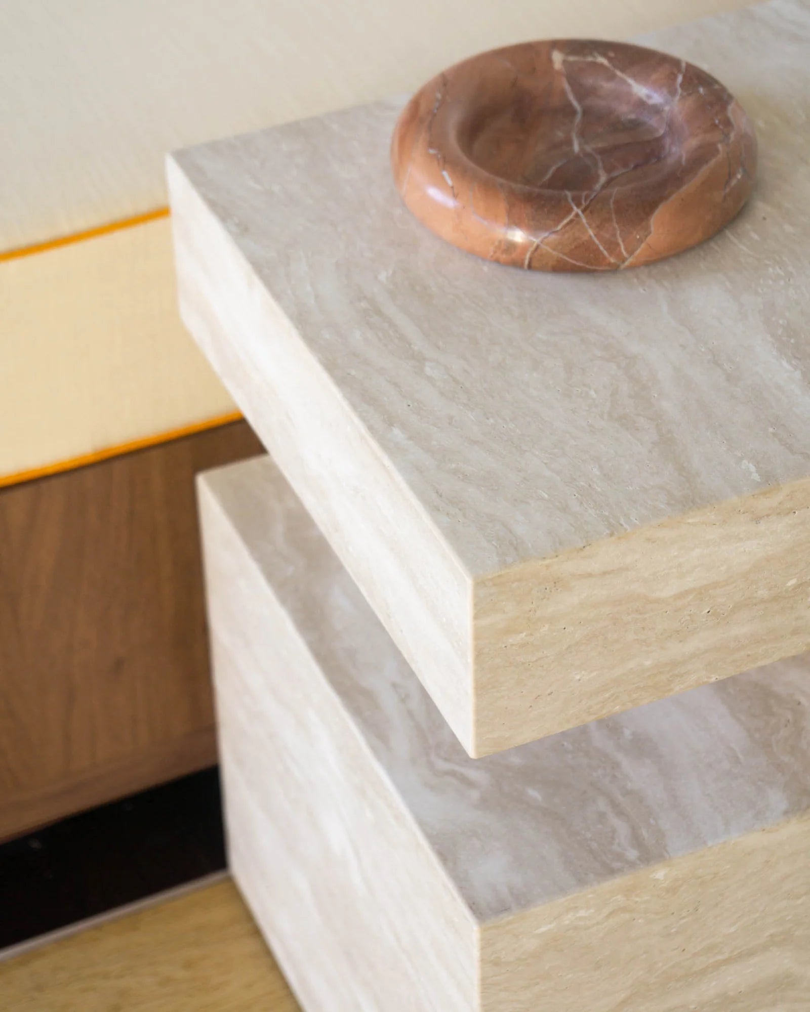 Eros Travertine Side Table