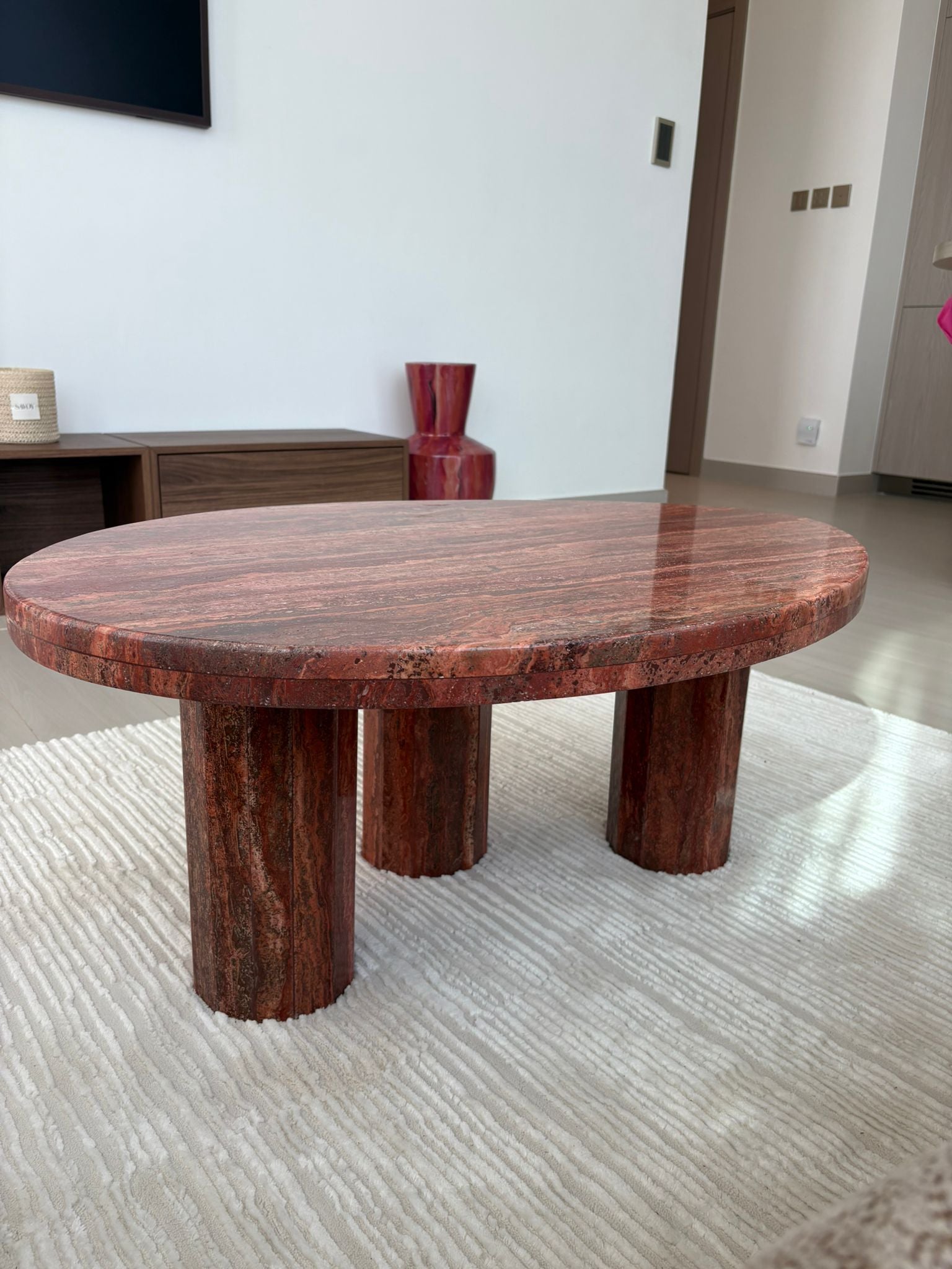 Chloe Red Travertine Coffee Table