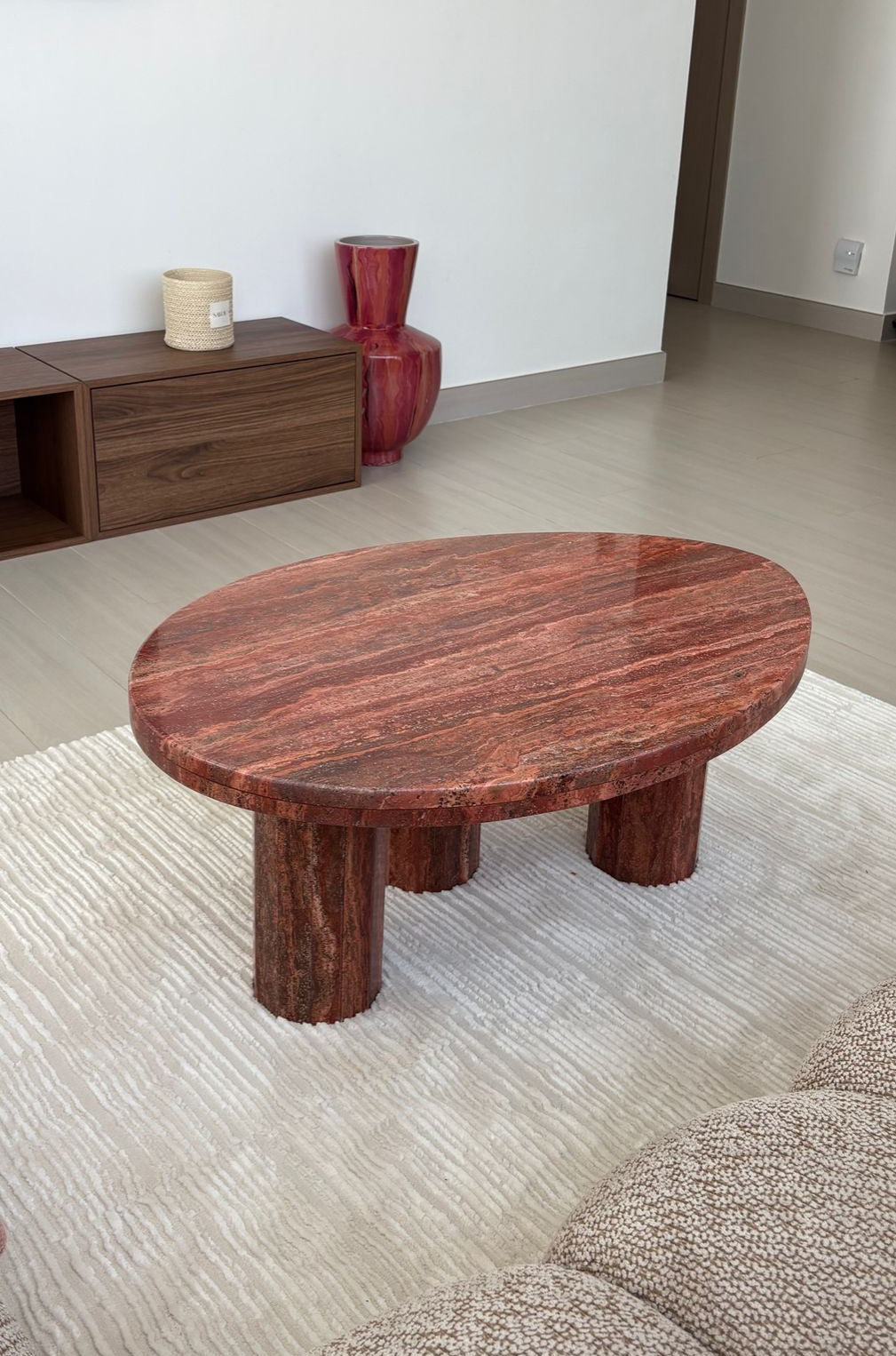 Chloe Red Travertine Coffee Table