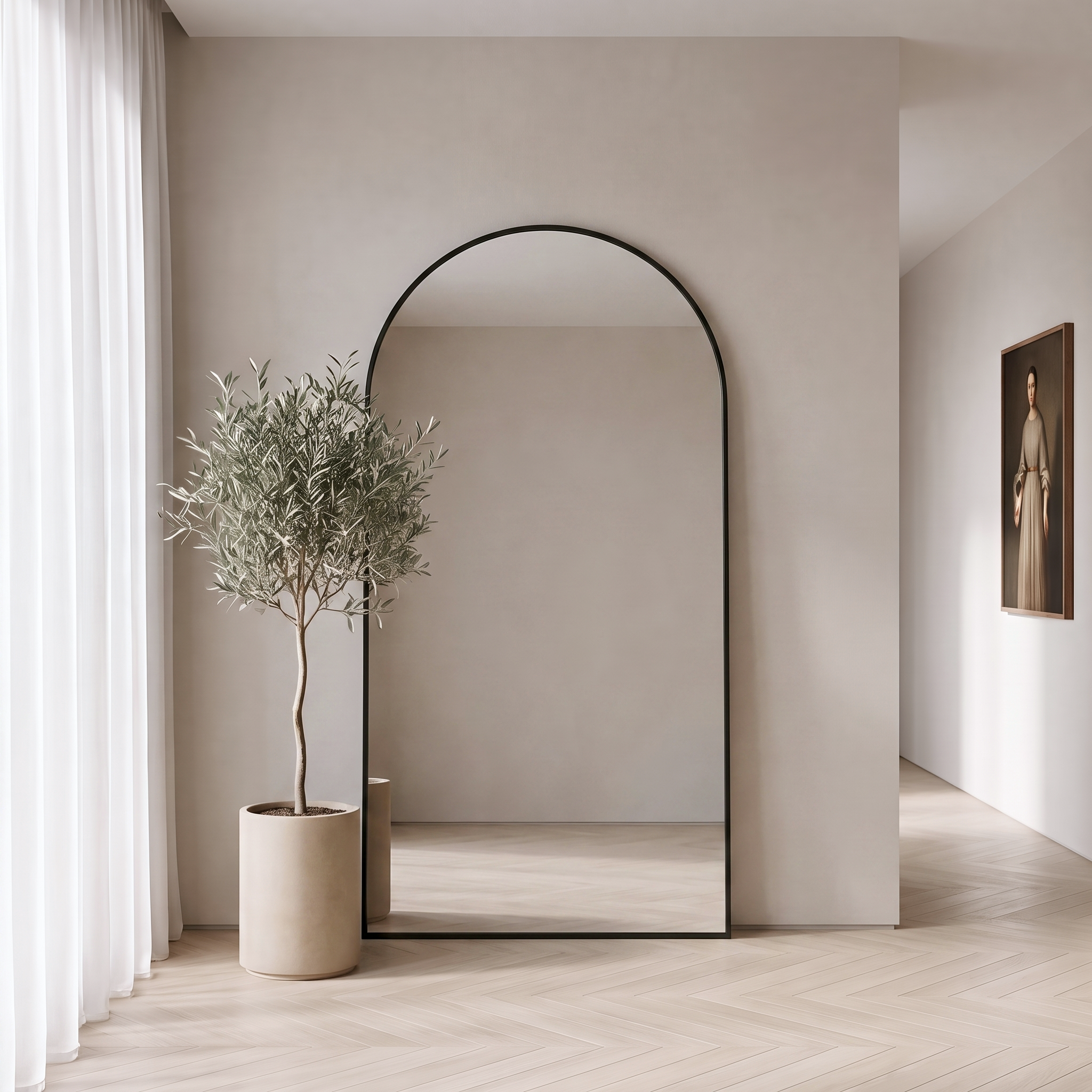 Gaia XL Arch Mirror Black