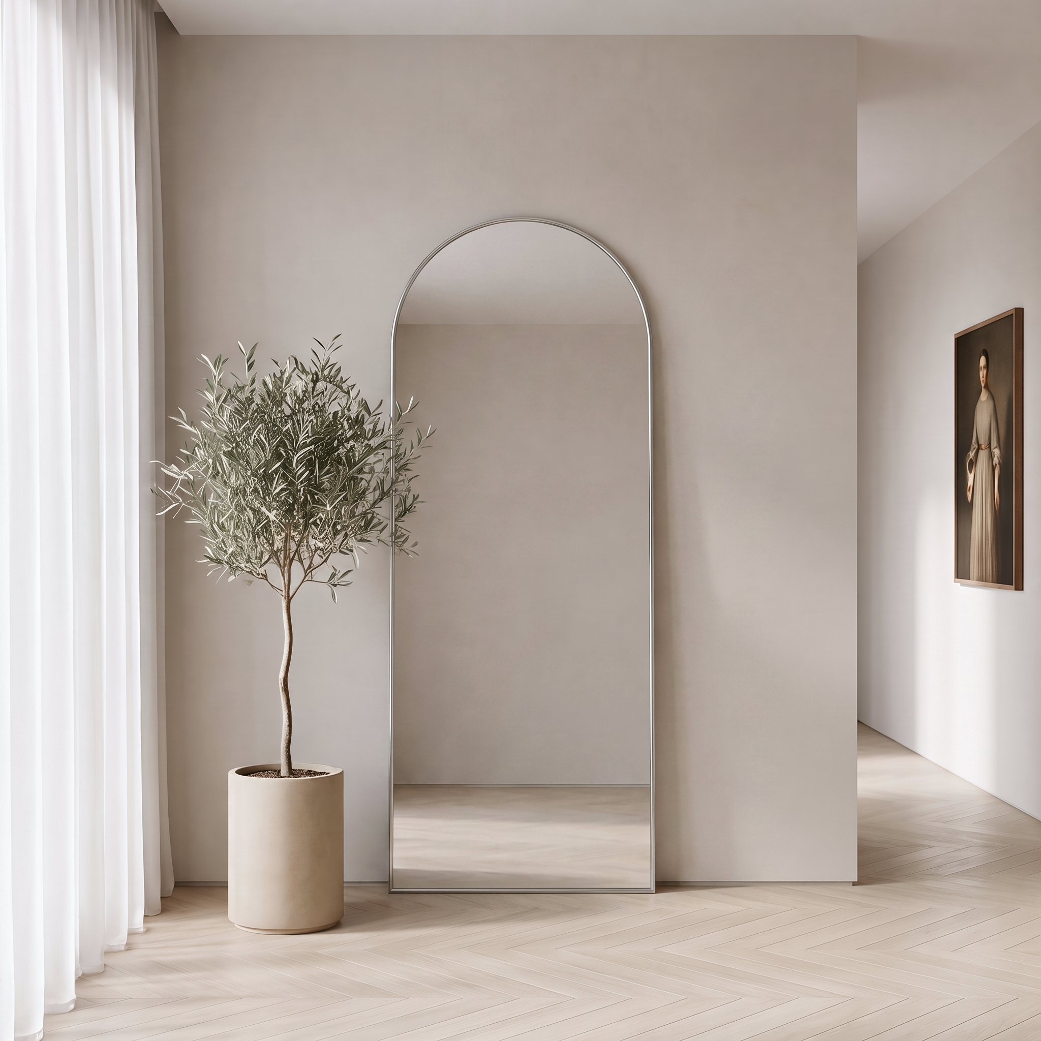 Calypso XL Arch Mirror Silver