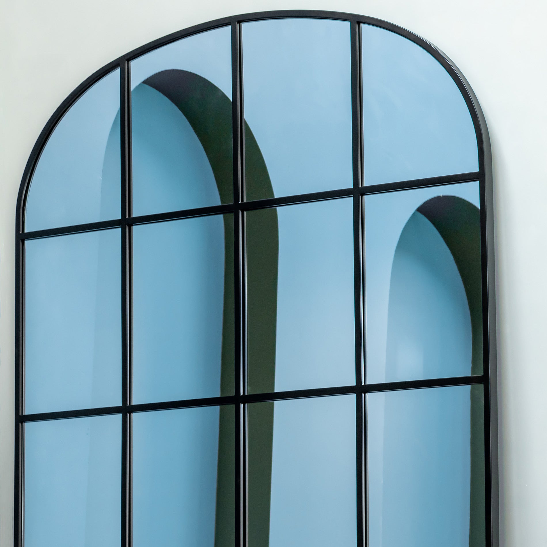 Santorini Arch Window Mirror Black