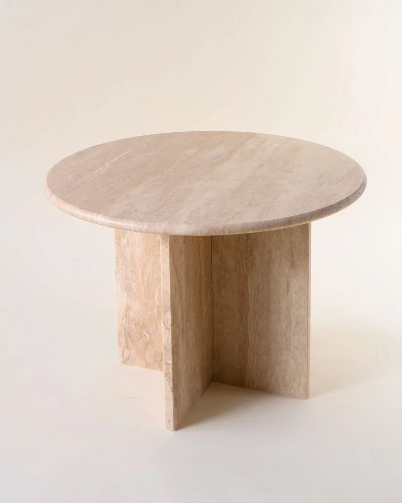 Chryssa Travertine Side Table