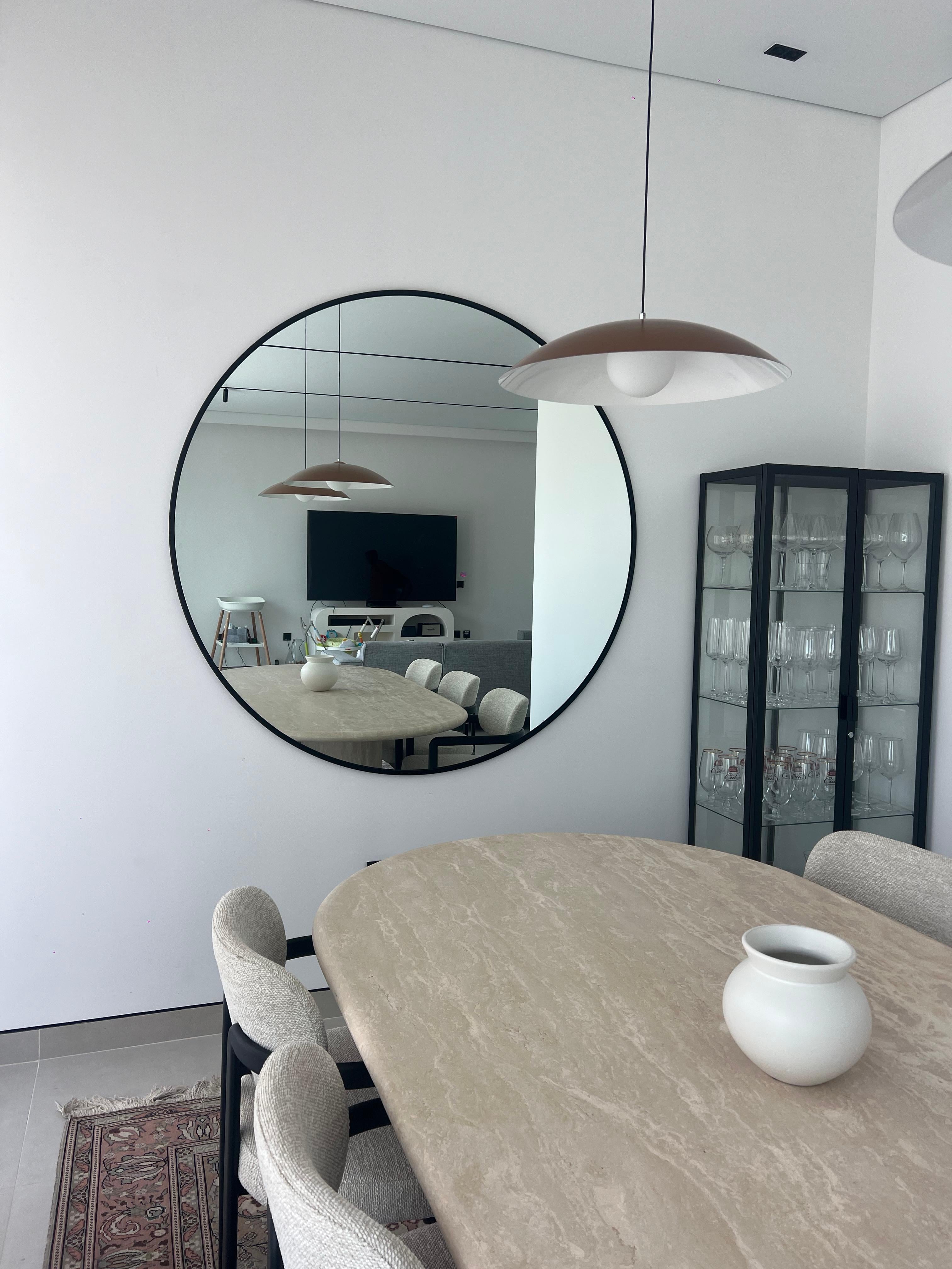 Chloris XL Round Mirror Black