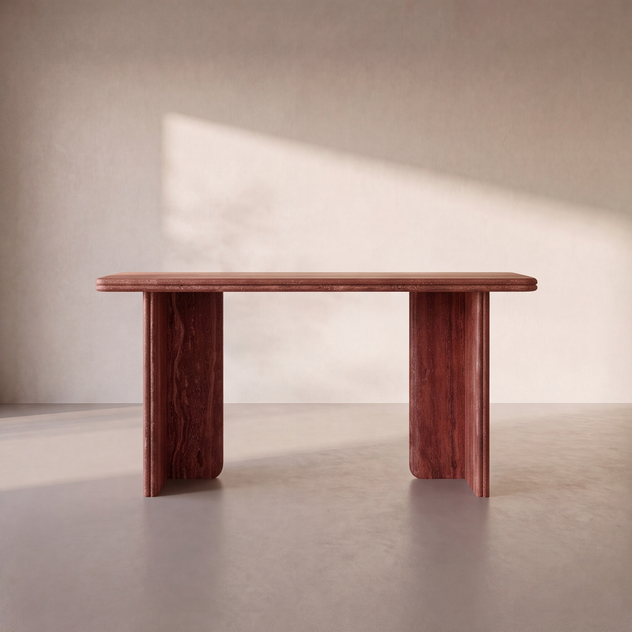 console-red-travertine front_elevation