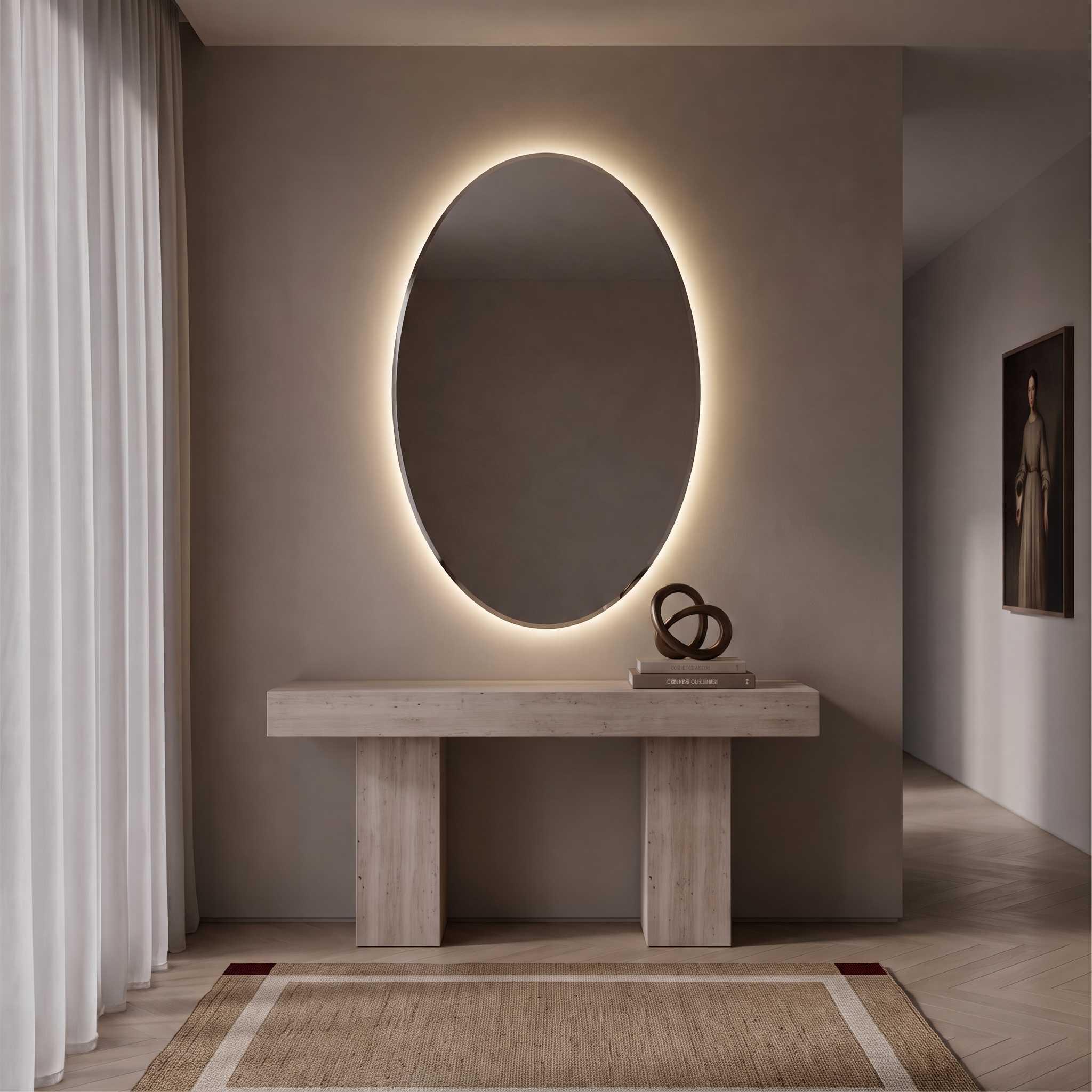 Nemesis Led Oval Mirror Frameless