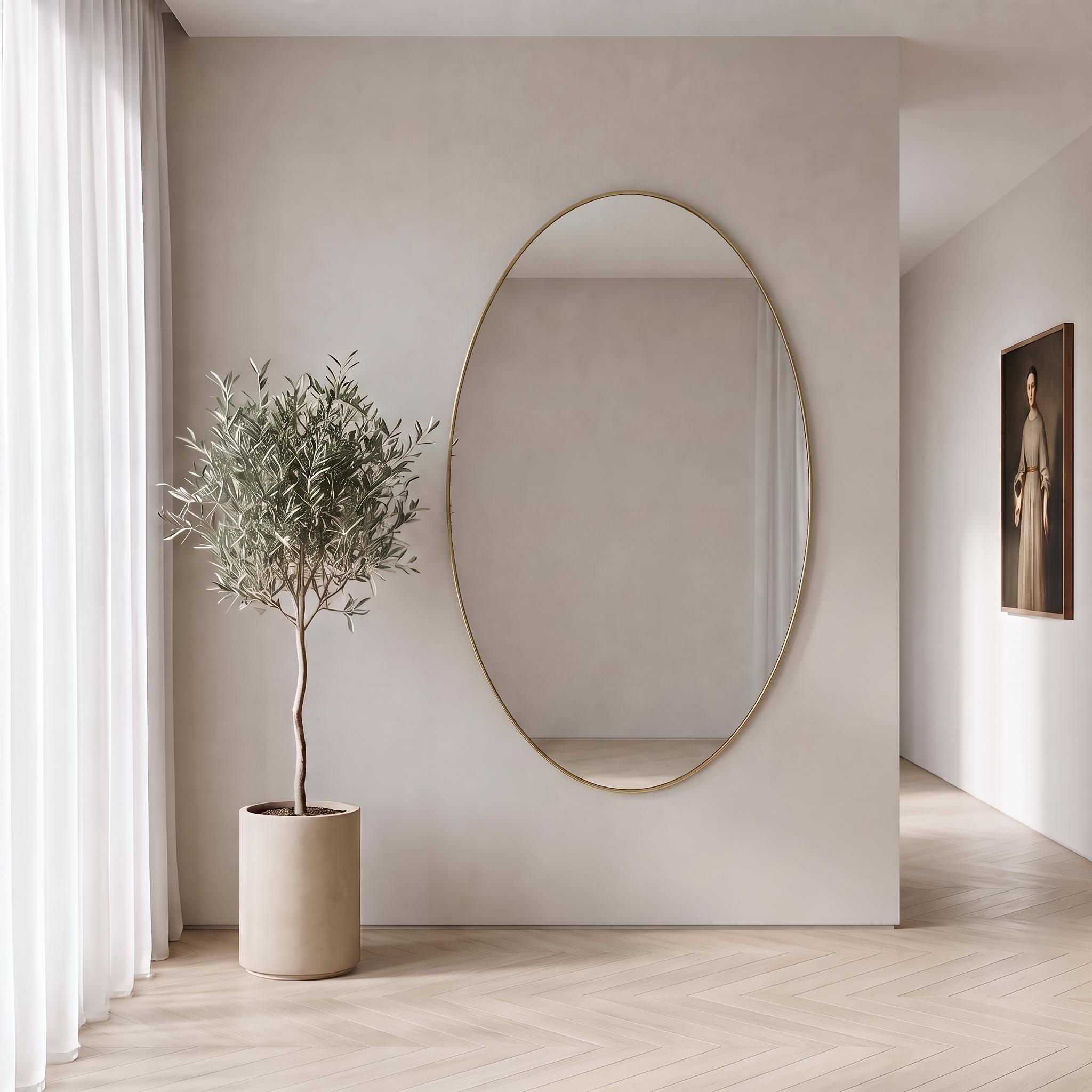 Thalassa XL Oval Mirror Gold