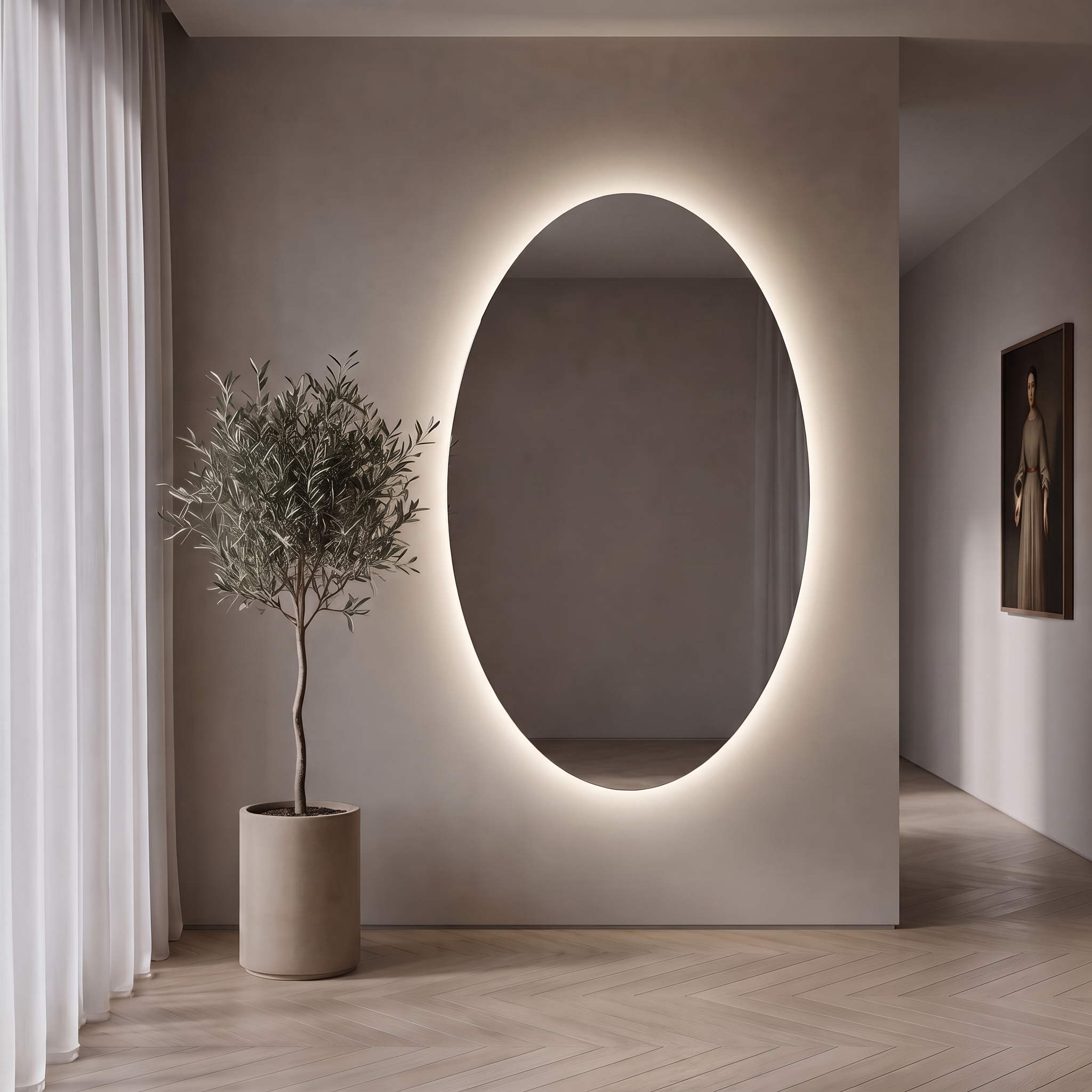 Nemesis XL Led Oval Mirror Frameless