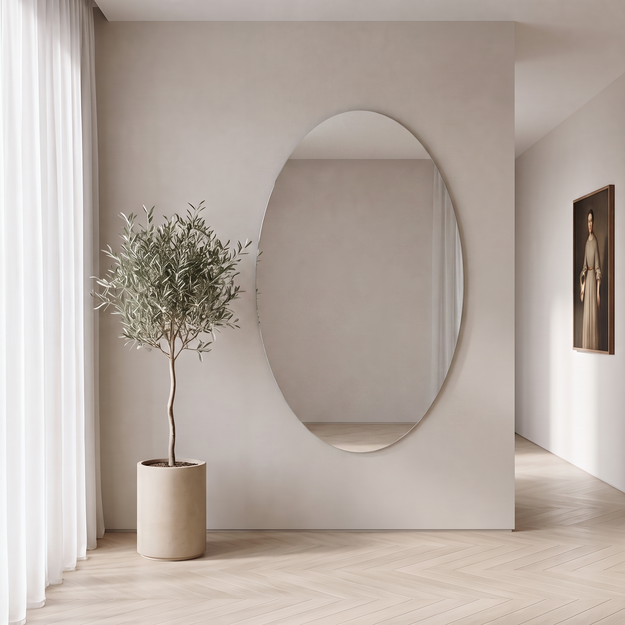 Nemesis XL Oval Mirror Frameless