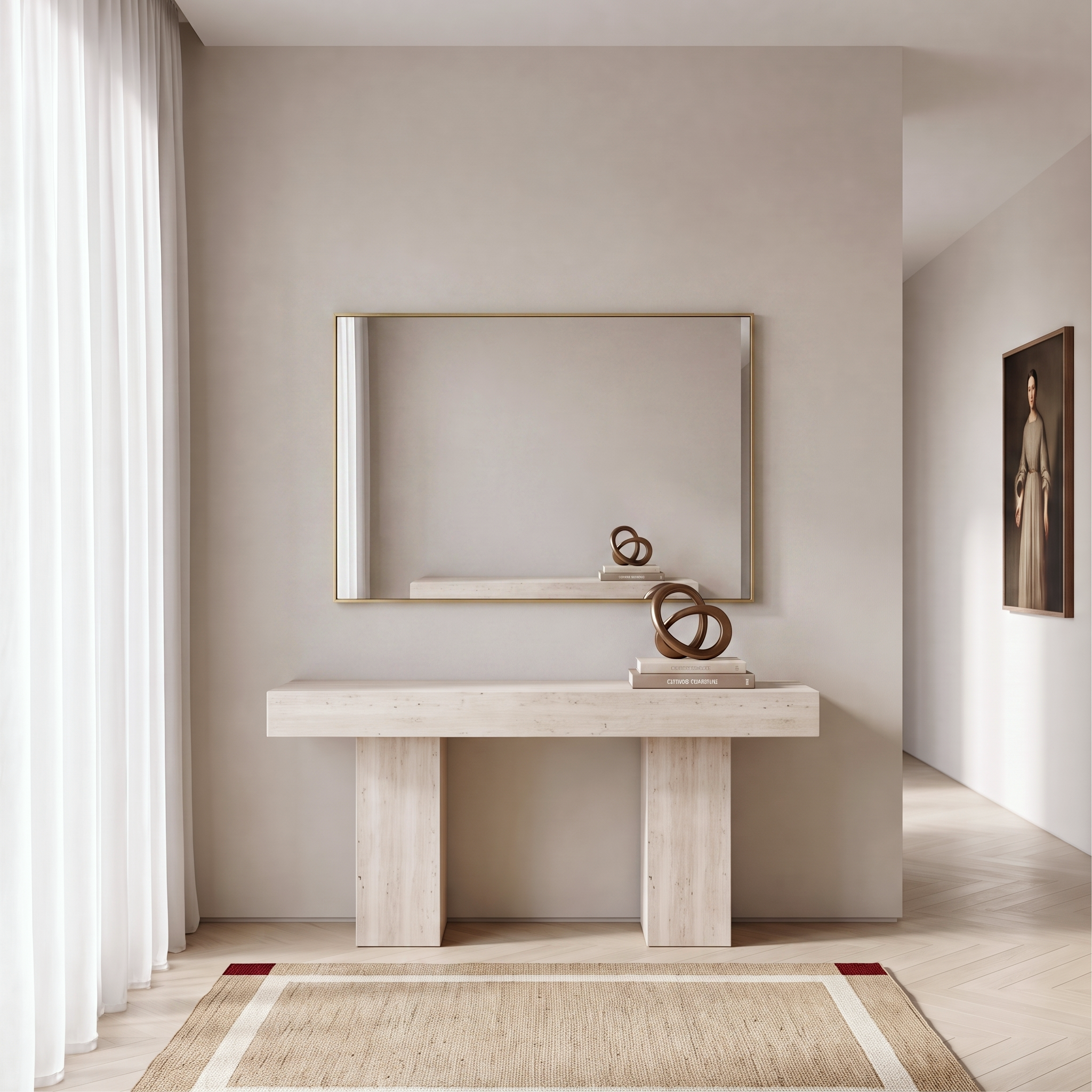 Selene Rectangular Mirror Gold