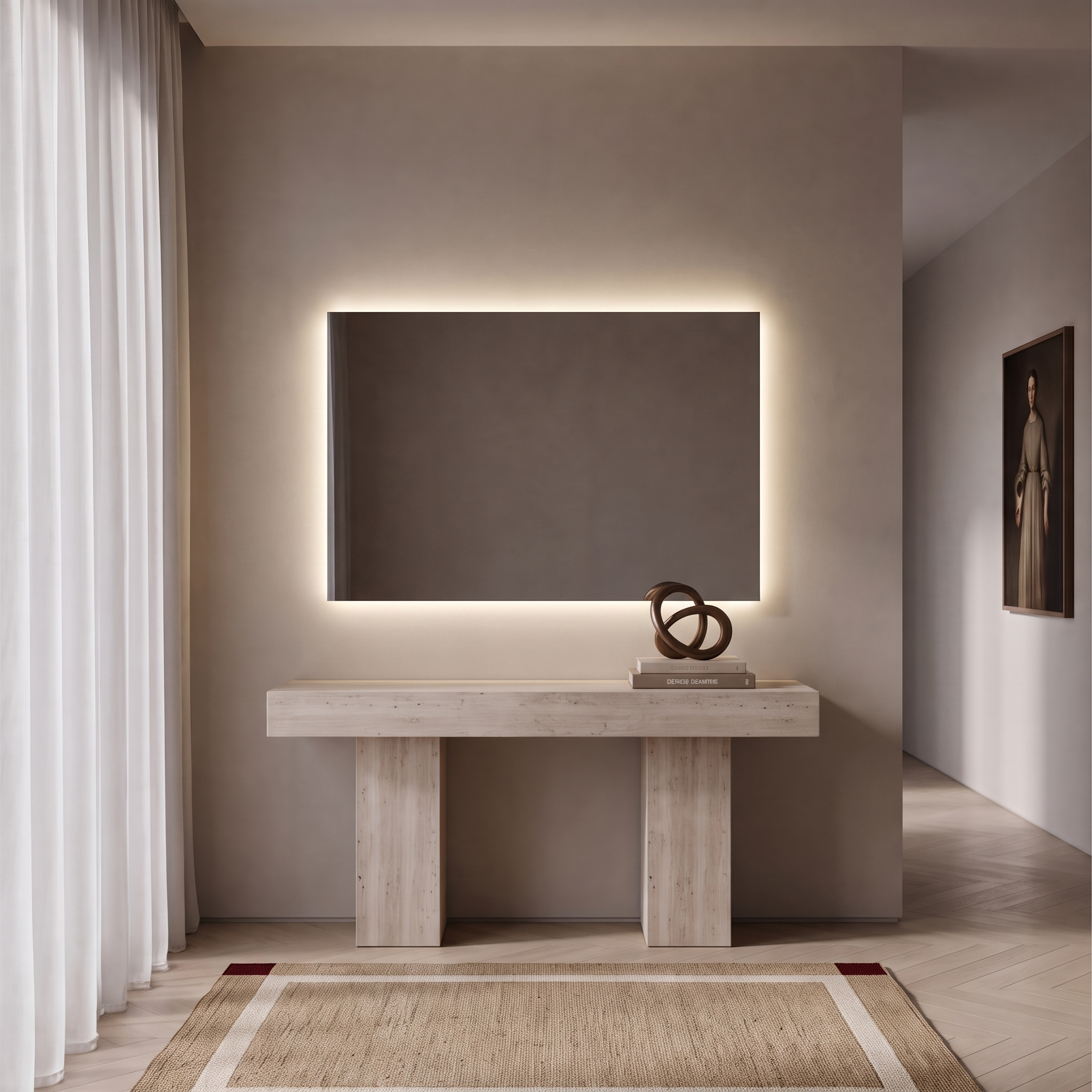 Maia Led Rectangular Mirror Frameless