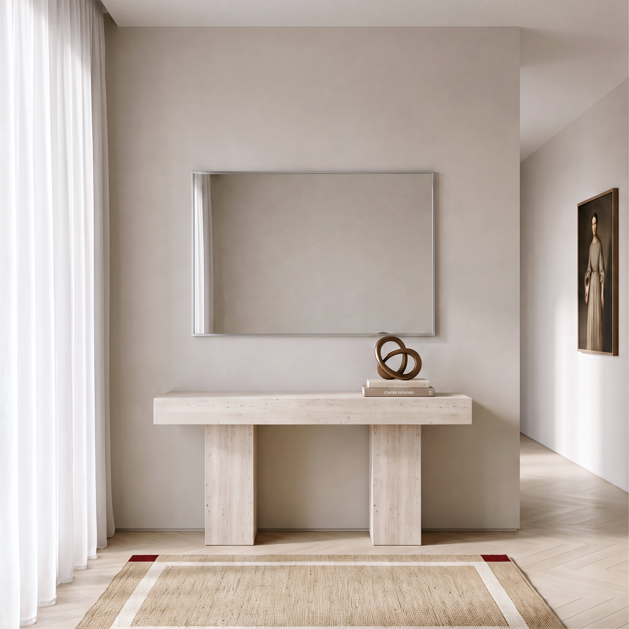Rhea Rectangular Mirror Silver