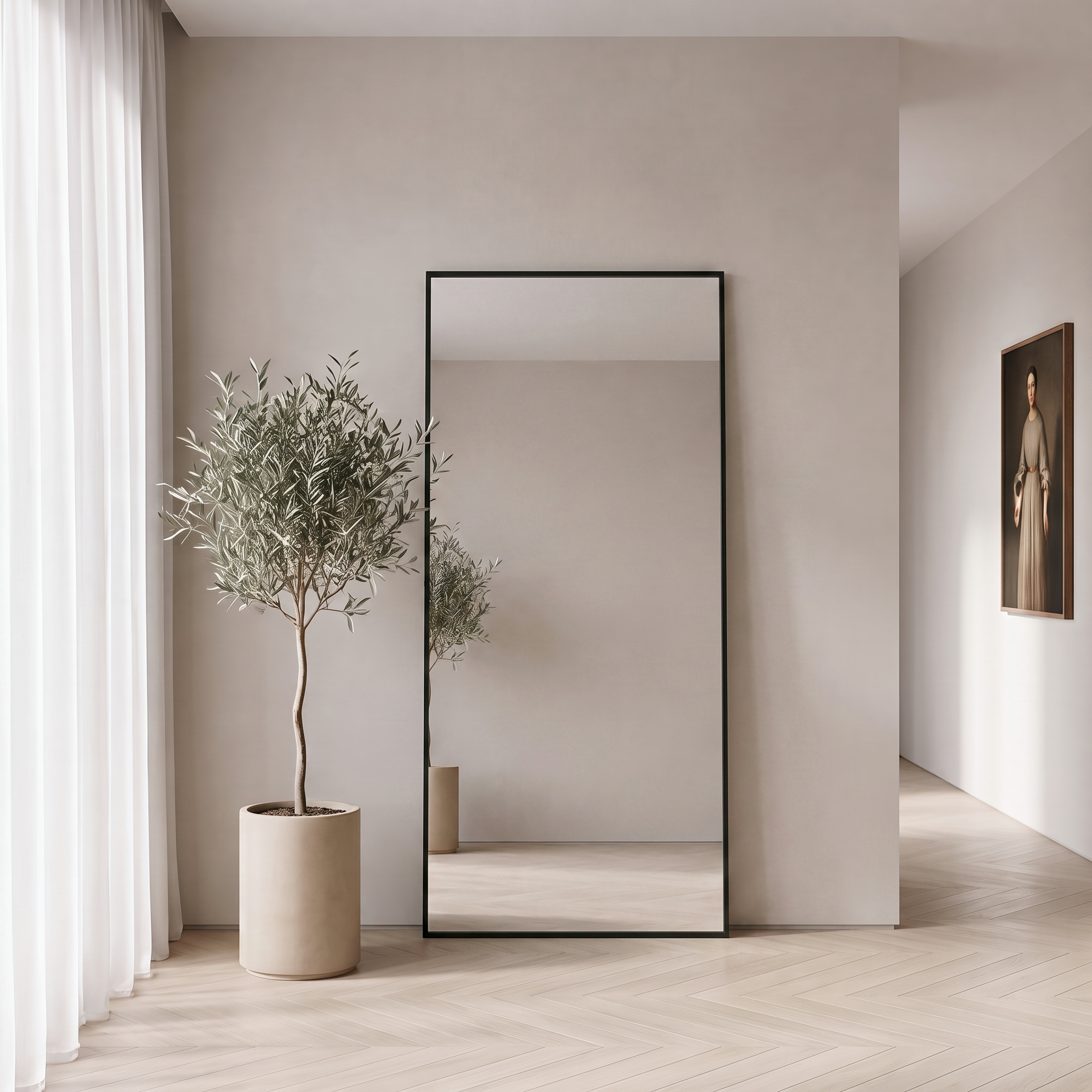 Thalia XL Rectangular Mirror Black