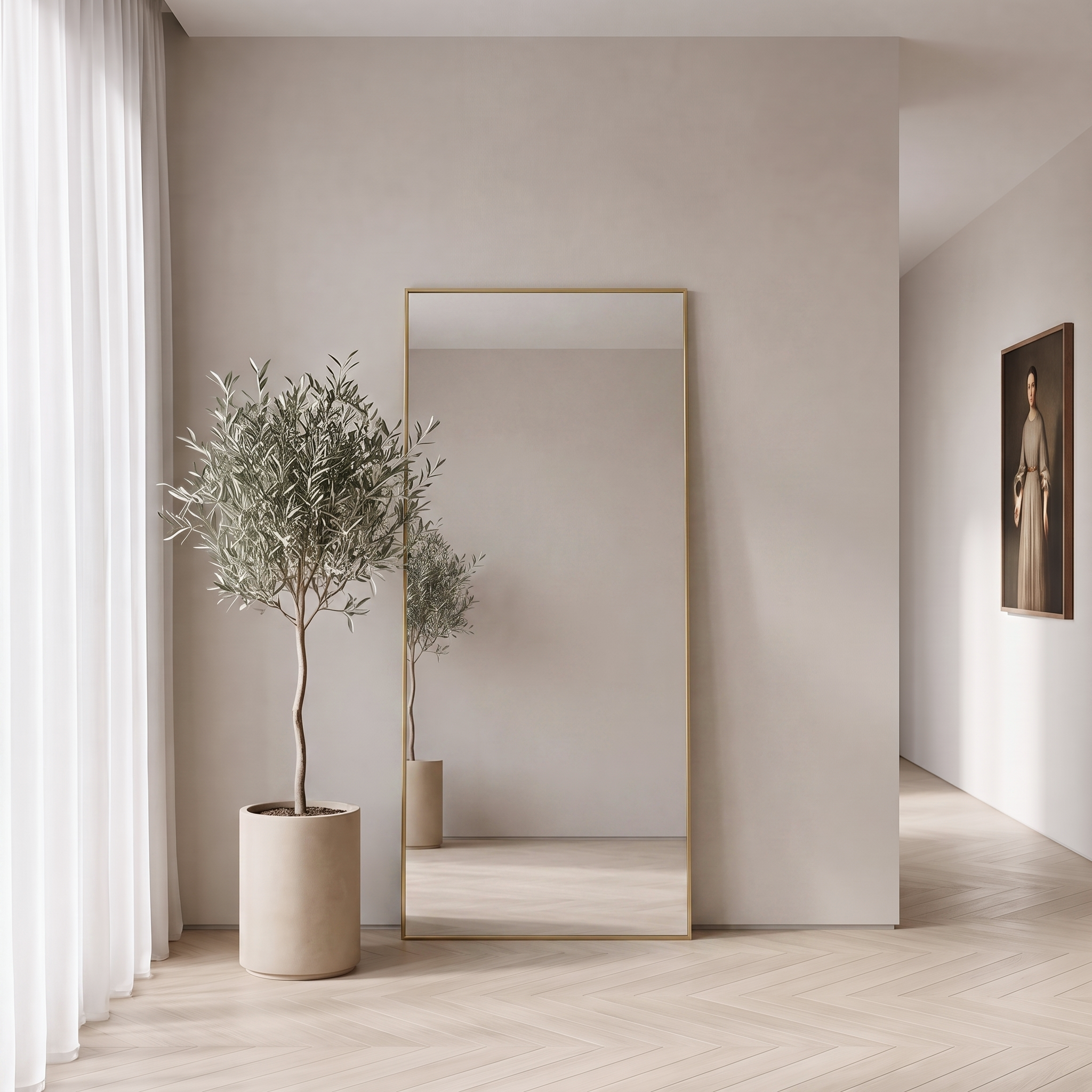 Selene XL Rectangular Mirror Gold