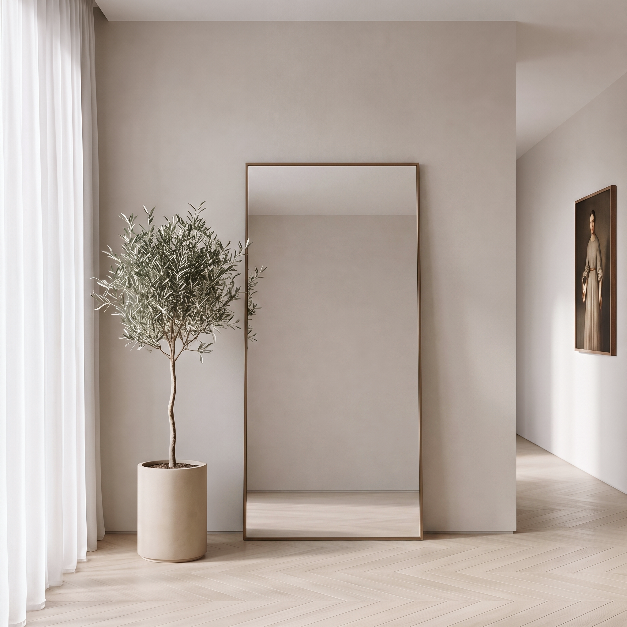 Tethys XL Rectangular Mirror Bronze