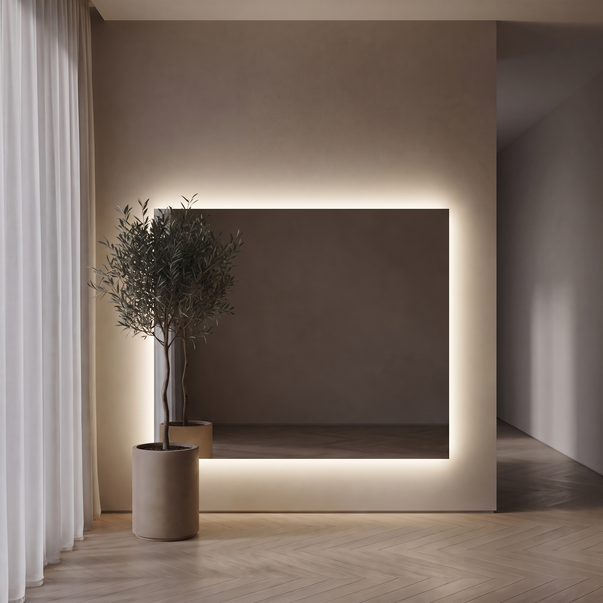 Maia XL Led Rectangular Mirror Frameless