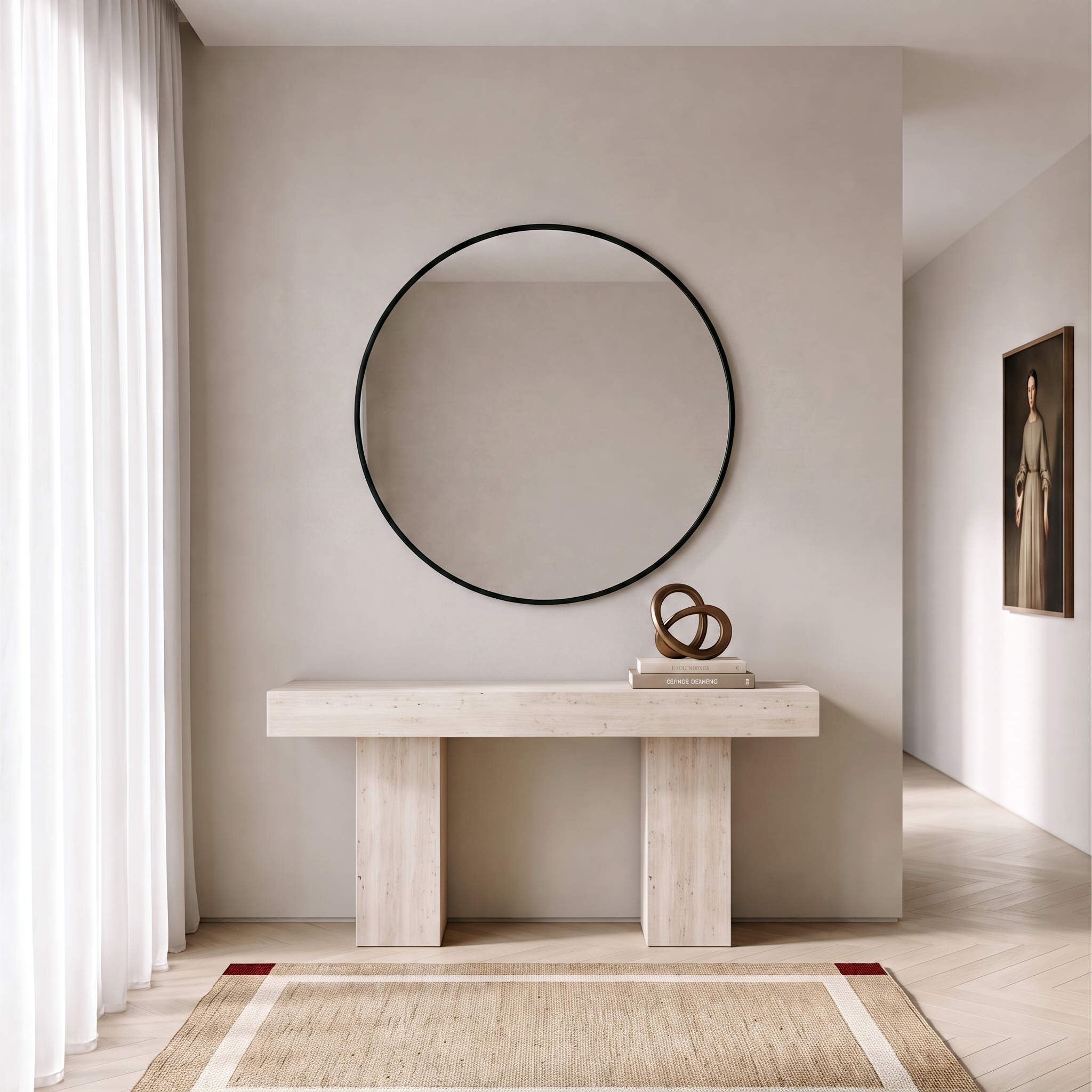 Chloris Round Mirror Black