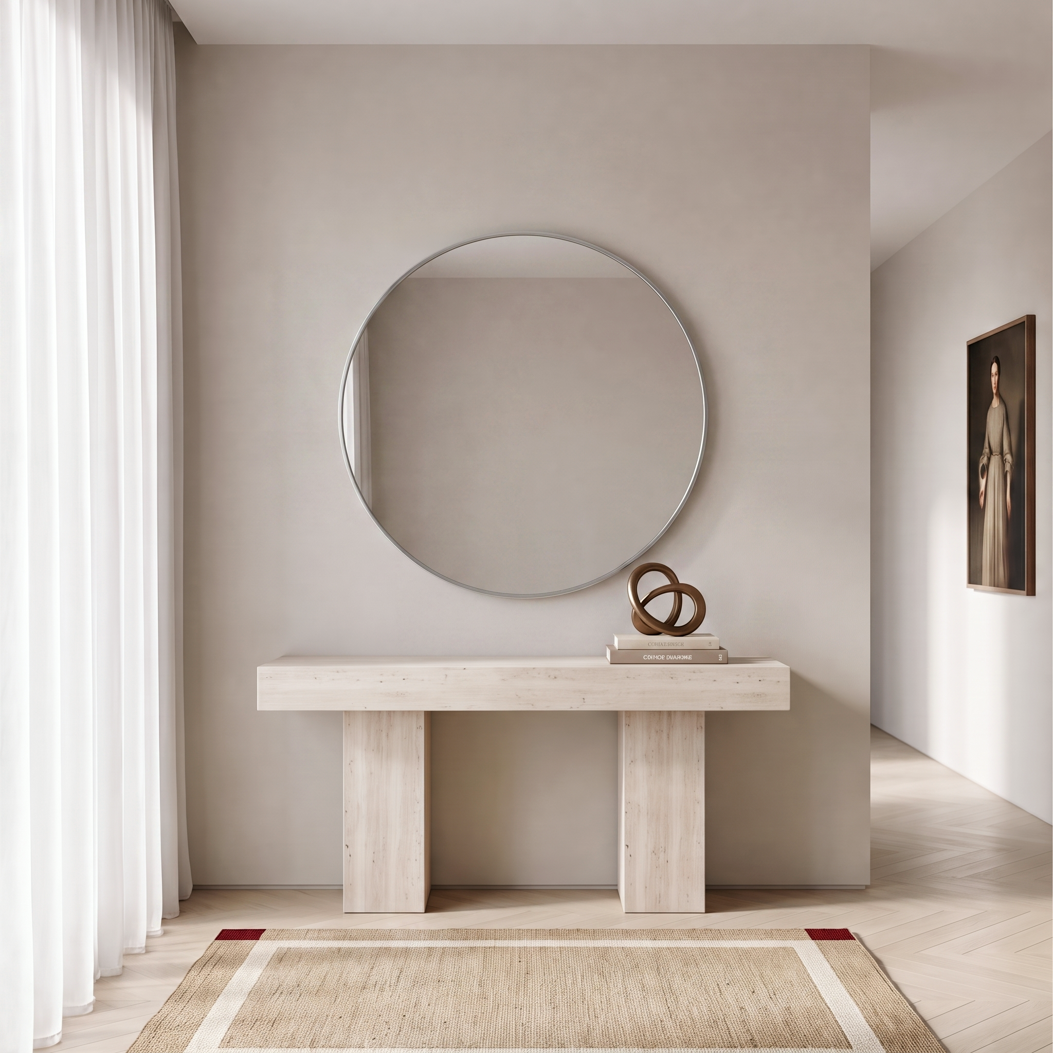 Elena Round Mirror Silver
