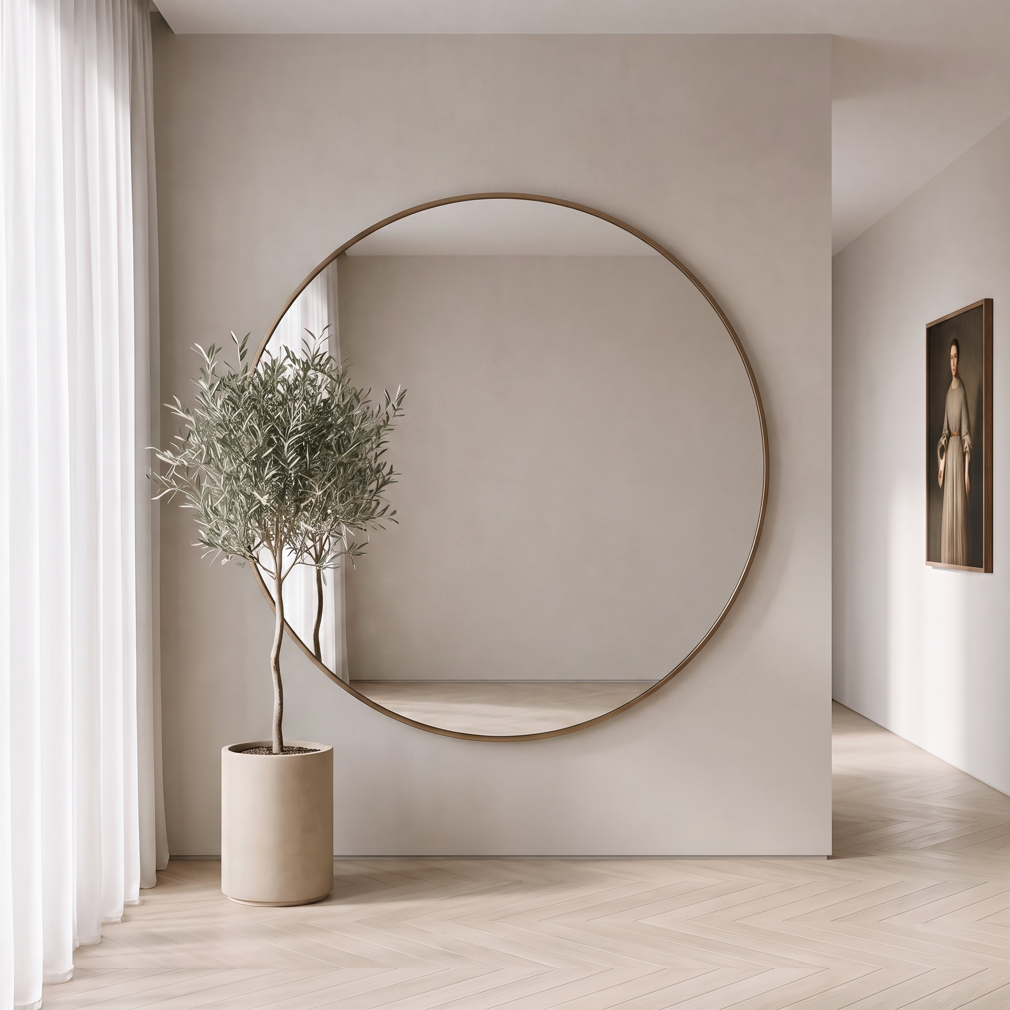 Circe XL Round Mirror Bronze