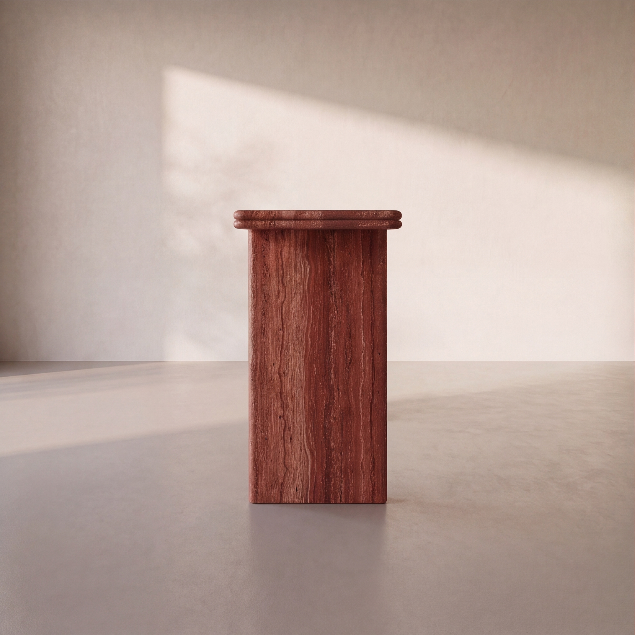 console-red-travertine side