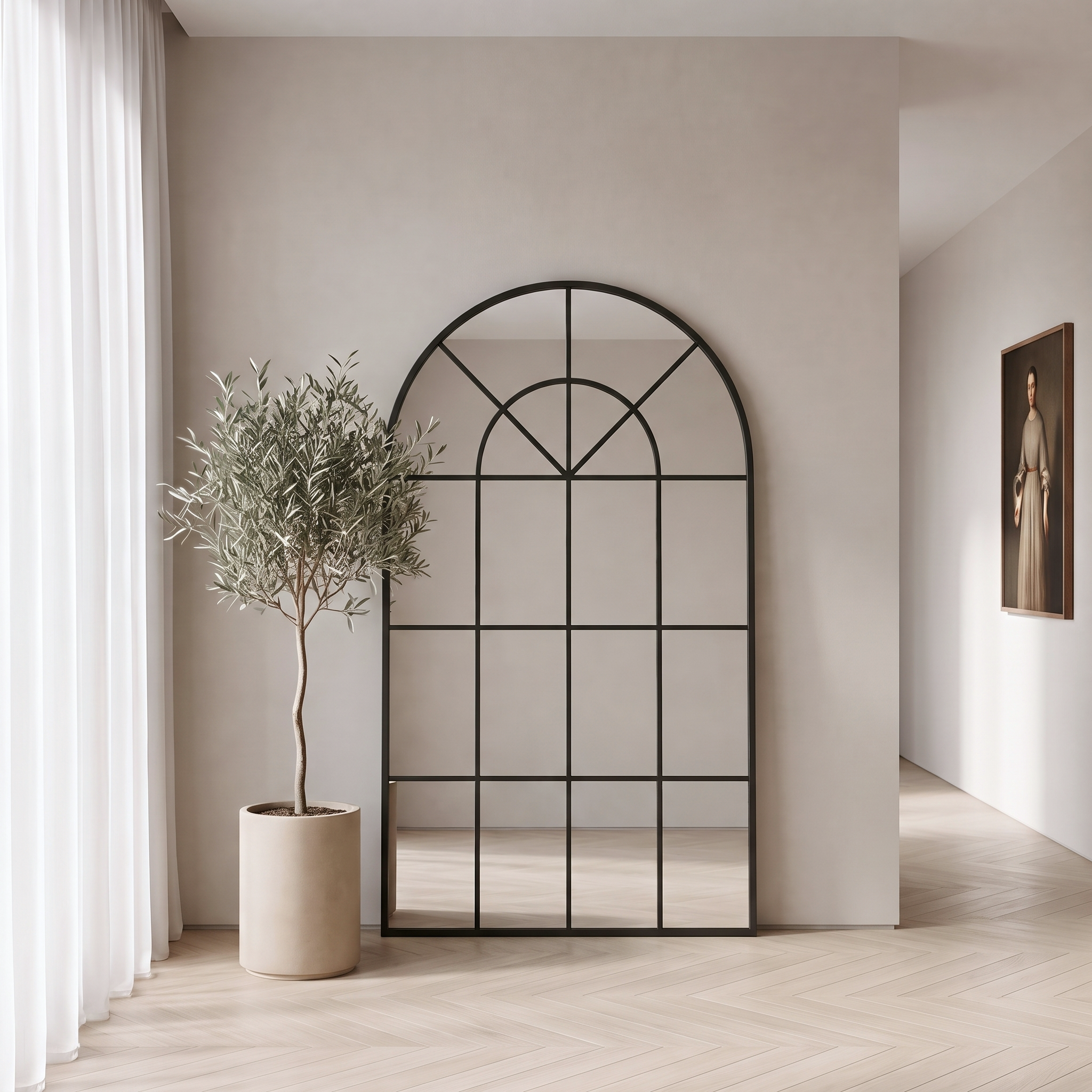 Thalie Arch Window Mirror Black