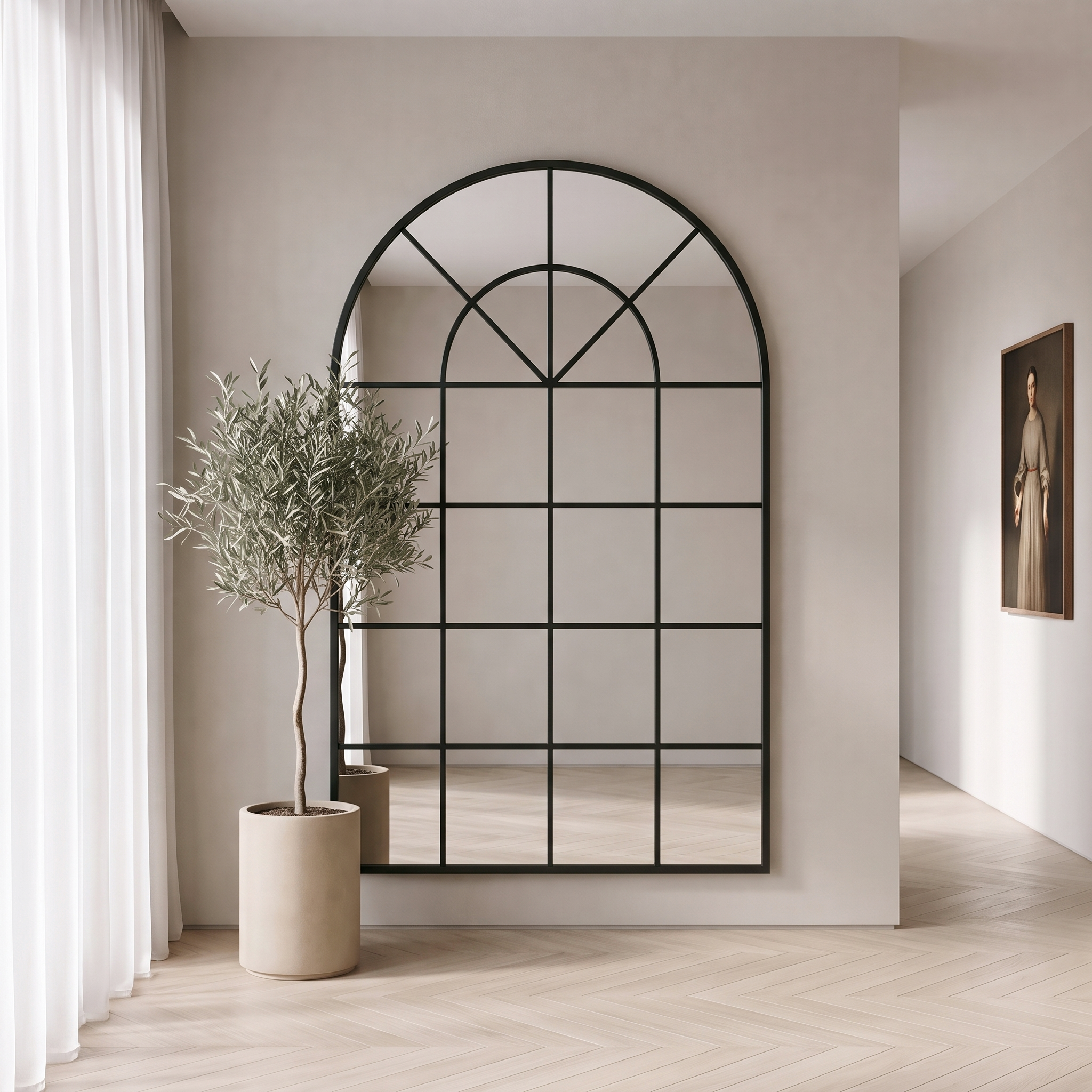 Thalie Arch Window Mirror Black